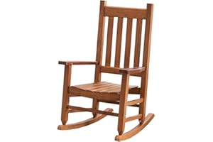 BplusZ Child's Porch Rocking Chair - Perfect for Indoor or Outdoor Patio Use, Small Wooden Rocker for Kids Ages 6-10, Brown