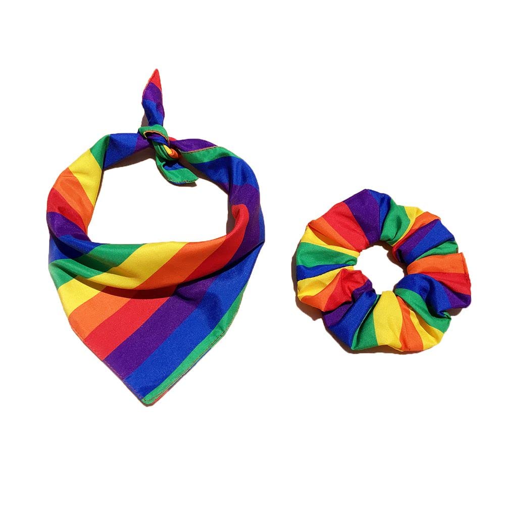 LUMoony Dog Bandana Scarf Rainbow Pet Dog Bandana Bandana Rainbow Dog Bandanas for Small, Medium and Large Dogs and Cats Pet Bandana