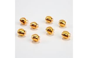 WELANGBN 100pcs Jingle Bells 1/4-Inch Jingle Bell/Small Bell/Mini Bell DIY Bracelet Anklets Necklace Knitting/Jewelry Making, Craft Bells Bulk DIY for Christmas Home and Pet Decorations (Gold)