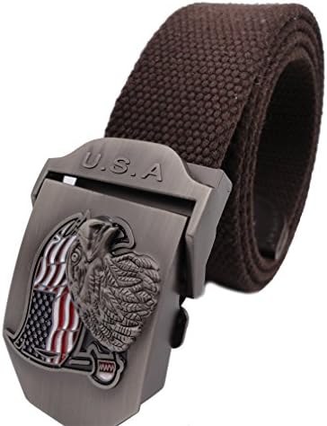 Queyu Tactical Belts for Men US Army Belts (CT02B13), Coffee, up to 52"