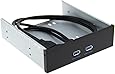 Amebay 5.25 Inch Front Panel USB Hub with 2 USB 3.0 Ports 20 Pin Connector & 2ft Adapter Cable