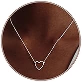 Airmb Heart Necklace for Women Gold/Silver Plated Trendy Heart Choker Lover Pendant Hypoallergenic Fashion Gold/Silver Necklace for Women Love Jewelry Gift for Women Girlfriend