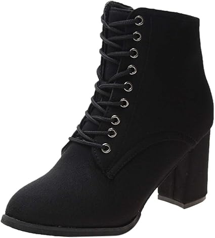womens black lace up ankle boots uk
