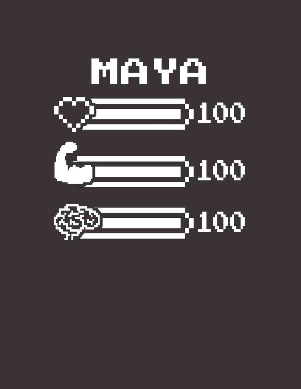 Buy Maya Pixel Retro Game 8 Bit Design Blank Composition Notebook College Ruled Name Personalized For Girls Women Gaming Desk Stuff For Gamer Girls Gift Birthday Christmas Gift For