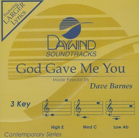 Dave Barnes God Gave Me You Accompaniment Performance Track