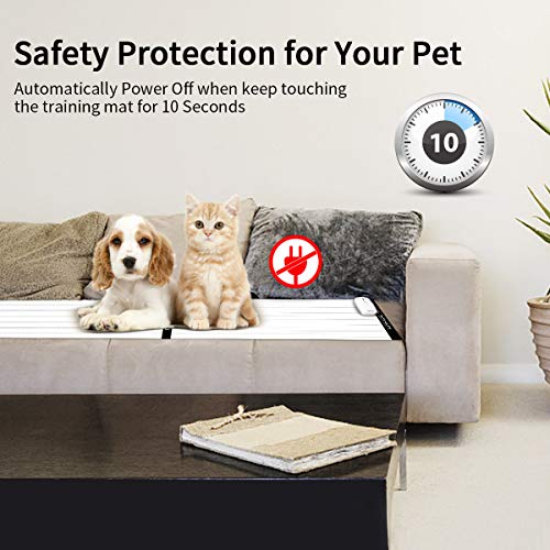 morpilot Pet Training Mat, Shock Mat for Cats Dogs, 30 x 16 Inches Pet Shock Mat with 9V Battery, 3 Training Modes, Smart Protection System, Repellent Mat Keep Pets Off Furniture Couch Sofa
