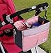 PK Baby Diaper Caddy - Bag in Tote Bag - Hanging Stroller Straps - Compact Nursery Organizer Storage in Girl Pink bundle set comes with a FREE Reusable Portable Waterproof Changing Pad Liner