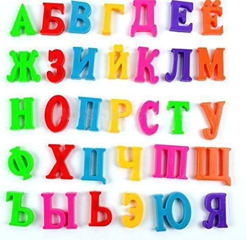 Green-state 33 pcs Russian Alphabet Letters Fridge Magnets, Children Educational &amp; Learning Toy, Home Decor, Refrigerator Message Board by TLD Toy