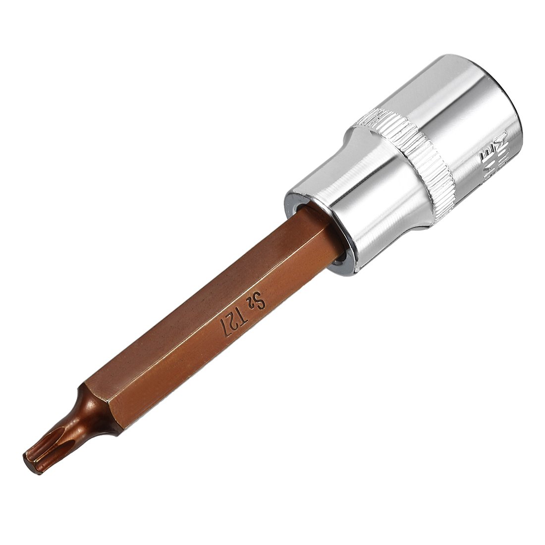 sourcing map 1/2" Drive x T27 Torx Bit Socket, S2 Steel Bits CR-V Sockets 4" Length Use with Ratchet Wrench, Slide Bar, Extension Rod