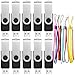 FEBNISCTE Flash Drive 1GB Memory Stick Bulk Pack of 10 Thumb Drives USB 2.0, Portable Jump Drive 1 GB Swivel Zip Drive Data Storage U Disk, Multipack Black Swivel Pen Drive with Led Indicator