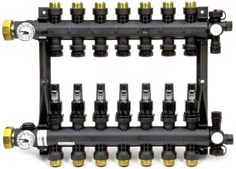 7-Loop EP Radiant Heat Manifold Assembly w/ Flow Meters