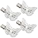 RechicGu Silver Pack of 4 Filigree Butterfly French Updo Hair Pin Clip Dress Snap Barrette