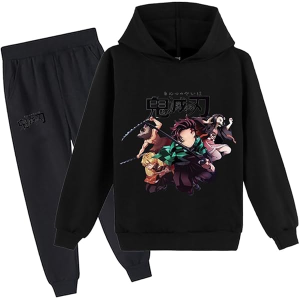 DDPIX Anime Hoodie And Sweatpants Suit Pullover Sweatshirt 2 Piece