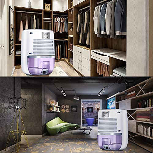 COSVII Small Dehumidifier Portable Mini Dehumidifier with 500ml Water Tank and Auto Shut-Off for Basement Bedroom Bathroom Baby Room Kitchen Office(150 sq ft) - Thumbnail 6