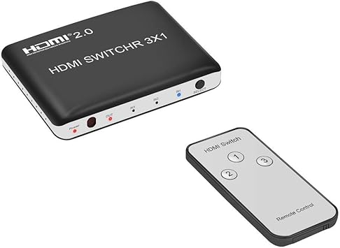 Amazon Com Hdmi 2 0 Switch 3x1 4k 60hz 4 4 4 Hdr Atmos 18gbps Hdcp 2 2 Hdmi Auto Switch 3 In 1 Out 1080p 3d Switcher Plug And Play No Driver Fast Switch Digital