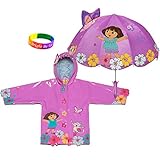 Kidorable Dora The Explorer Raincoat WITH Umbrella (3T)