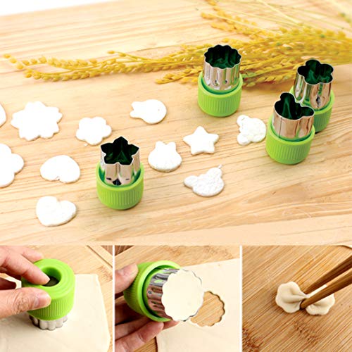image for HMANE Small Cookie Cutters, 12PCS Cheese Presses Vegetable Fruit Cutte