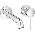 Grohe 19408001 Essence Wall-Mounted 2-Hole Basin Tap, Final Assembly Set (Concealed Body Not Included)