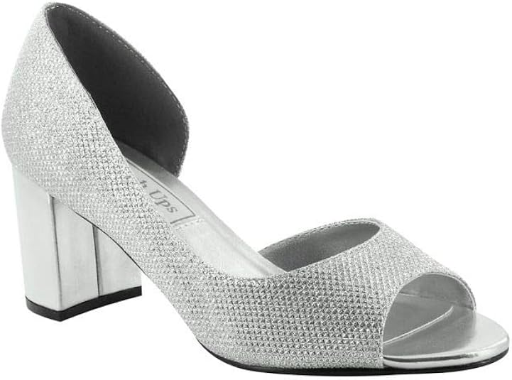 shimmer block heel sandals