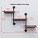 MBQQ Industrial Bookshelf Pipe Shelves 3 Tiers,Rustic Wood Shelf Wall Mounted,Metal Corner Hung Bracket Shelving Floating Shelves Steampunk Decor,Retro Brown
