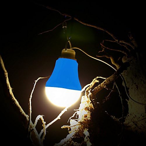 Portable USB LED Bulb Lantern Tent Light Blubs for Camping Hiking Fishing Emergency Light,- 5W, 40" Wire Reading Night Lamp (Lightblue)