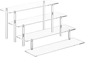 4-Tier Acrylic Perfume Organizer Stand, Clear Display Risers for Perfume and Cologne, Cosmetic and Skincare Organizer, Displa