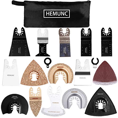 Oscillating tool blades, HEMUNC oscillating multitool saw blades accessories kit 64pcs for Dewalt Fein Multimaster Bosch Dremel Makita Milwaukee Rockwell Ryobi Black & Decker Craftsman Ridgid
