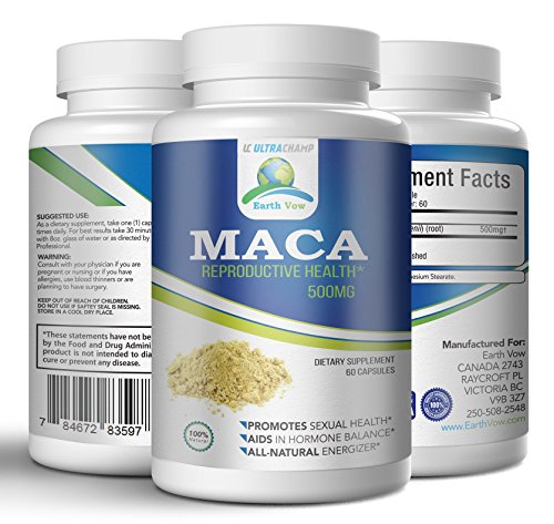 Maca Root Pills â€“ Premium Organic Reproductive Health Supplement - 60 Capsules - For Men & Women â€“ Increase Your Libido and Energize Risk Free with 100% Money Back Gaurantee!