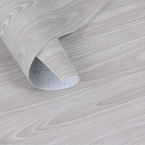 SimpleLife4U Light Gray Wood Grain Contact Paper Self Adhesive Shelf