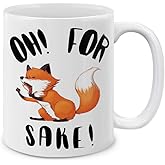 MUGBREW Funny Humor Satire Mugs, Oh For Fox Sake Ceramic Coffee Mug Tea Cup, 11 OZ