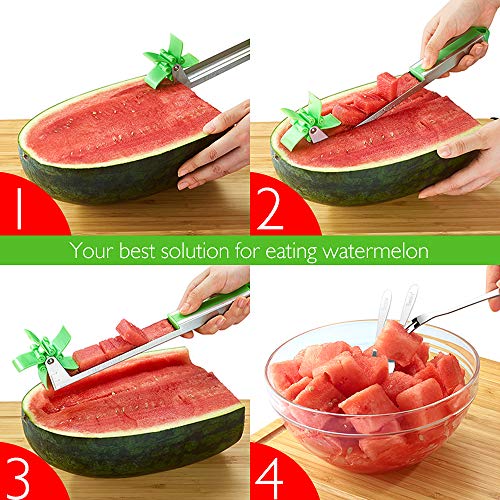 image for Aitsite Watermelon Slicer Cutter Stainless Steel Watermelon Windmill C