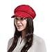 La Vogue Newsboy Cabbie Beret Cap for Women Beret Visor Bill Hat Red