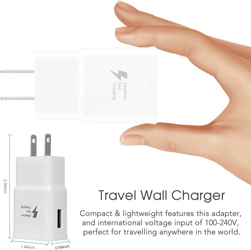 Adaptive Fast Charger Kit Compatible Samsung Galaxy S6/ S7/ Edge/Plus/Active/Note 5 / Note 4, USB 2.0 Fast Wall Charger Adapter and Micro USB Cable: Home Audio & Theater