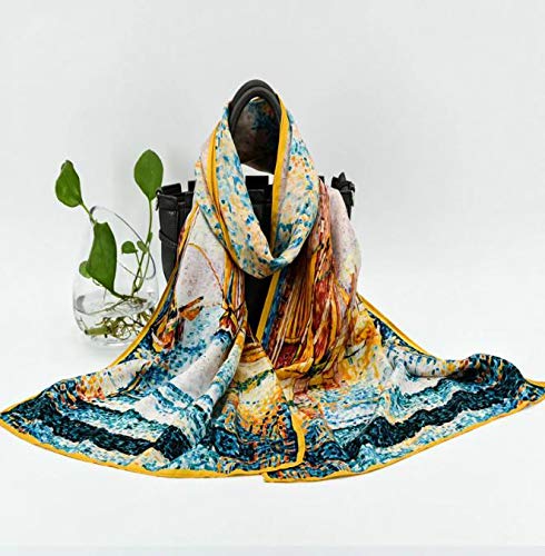 2018 100% Silk Scarf pure soft silk Fashion HOT Famous Oil Painting Women Luxury Designer Scarves for gifts Female 27