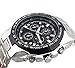 Men's Stainless Steel Black Dial Real Chronograph Analog Quartz Movement Watch Date Display