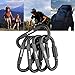 D-FantiX Aluminum Locking Carabiner Keychain Hook D Ring Clips EDC Gear Black Pack of 10