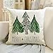 AVOIN Watercolor Christmas Tree Throw Pillow Cover, 18 x 18 Inch Holiday Buffalo Plaid Cushion Case Decoration for Sofa Couch