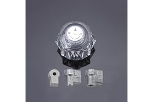 LIBERAQUAR Faucet Handle with Three adapters Compatible with Delta Faucet RP17451 RP2391 RP2389 Single Clear Knob Handle Kit for Shower/Tub, 2-1/2" x 2-1/8" Faucet Knob Replacement