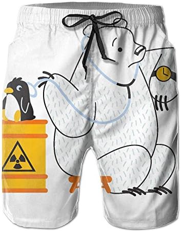 Cartoon Polar Bear Doctor Unique Gentleman Beach Shorts