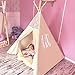 Lebze Teepee Tent for Kids, Lace Teepee for Girls Canvas Children Play Tent for Indoor Outdoor Christmas Decor with Carry Case