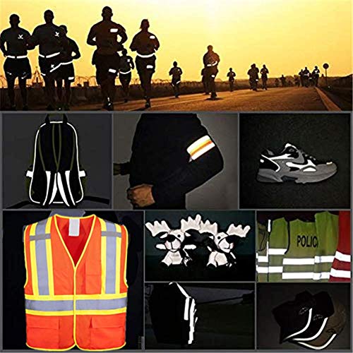 High Visibility Reflective Fabric Ribbon for Cothing Safety Fabric Gear Webbing Trim Strip 4cm/1.57" (Orange, 5 Yards)