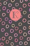 K: Monogram Journal Notebook with Initial and Colorful Abstract Doodle Design: 100+ Pages (7