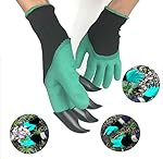 Work Gloves Garden with Fingertips Right Claws Quick & Easy to Dig and Plant Safe for Pruning, Digging & Planting Nursery Plants Medium, Best Gardening Tool for Gardeners Gift (1 pair) (green)