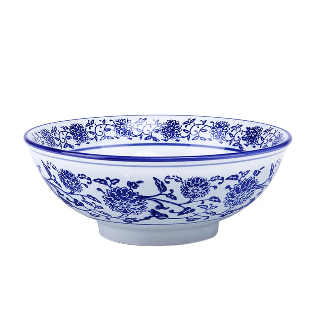 YARNOW Retro Ceramic Ramen Bowl 8 Inch Large Soup Noodle Salad Serving Bowl for Home Kitchen Use Easy Clean