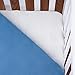 TillYou 2 Pack Fitted Crib Sheet-100% Woven Cotton Flannel(Breathable and Soft), Fit Standard Crib Mattress--White & Blue