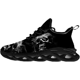 Ciadoon Skull Shoes for Women Men Road Running Cross Training Walking Tennis Lightweight Sneakers Retro Shoes Gifts for Him Her