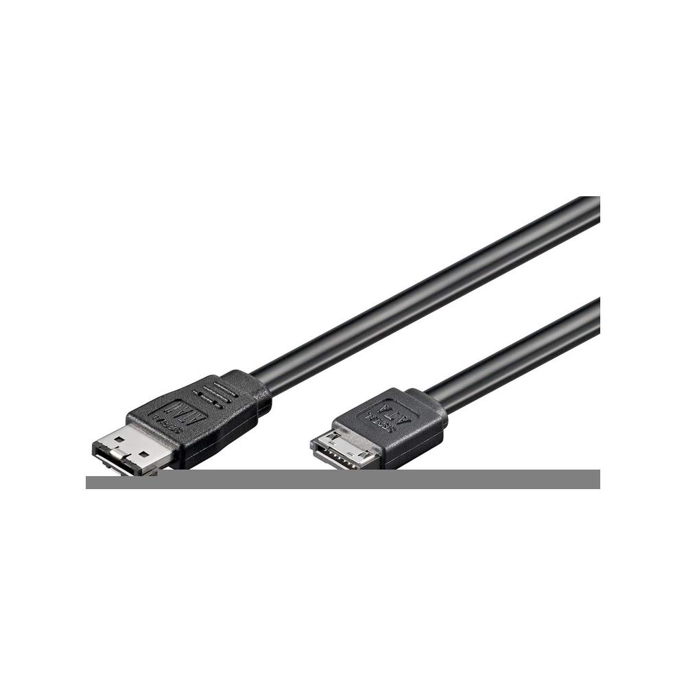 Goobay 0.5m SATA eSATA Cable, Black, 6 Gbps, Male-to-Male, Desktop & Laptop Compatible