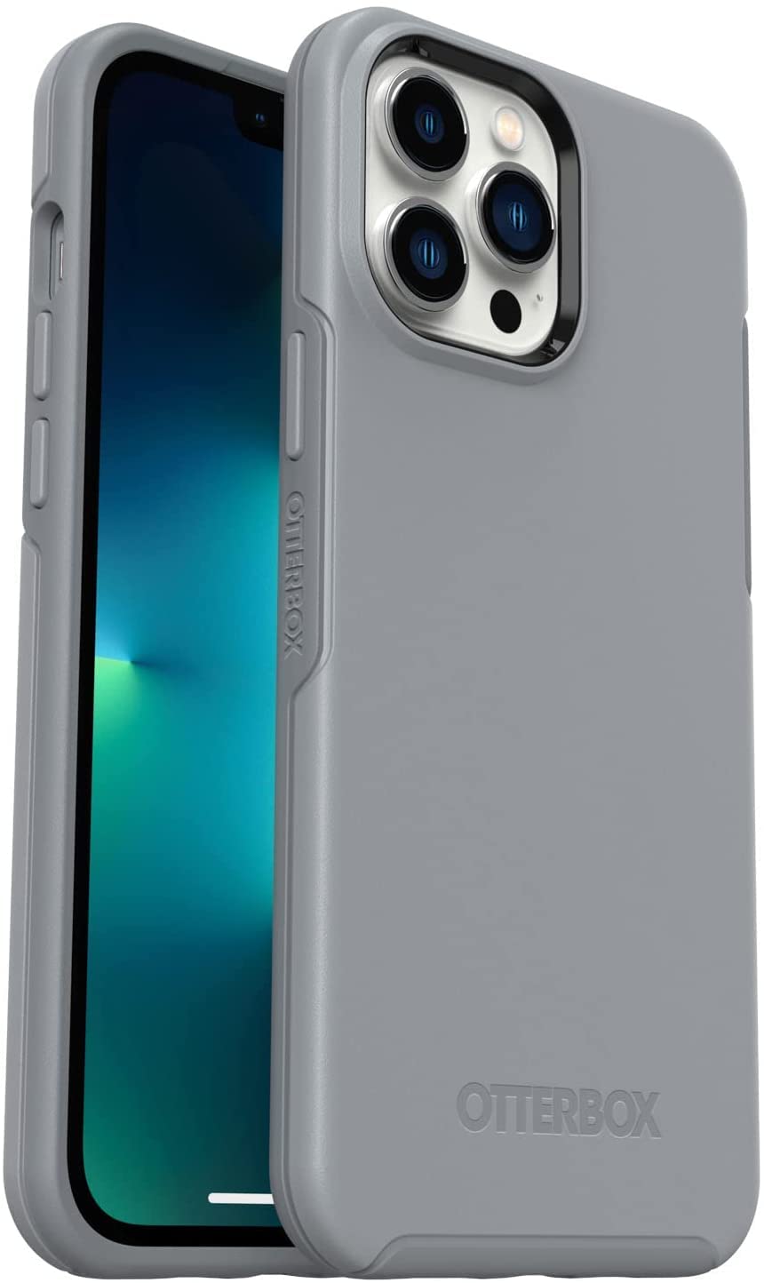 OtterBox iPhone 13 Pro Max & iPhone 12 Pro Max Symmetry Series Case - Resilience Grey, Ultra-Sleek, Wireless Charging Compatible, Raised Edges Protect Camera & Screen
