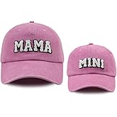 2 Pcs Mama and Mini Hats, Cute Adjustable Cotton Parent-Child Baseball Cap
