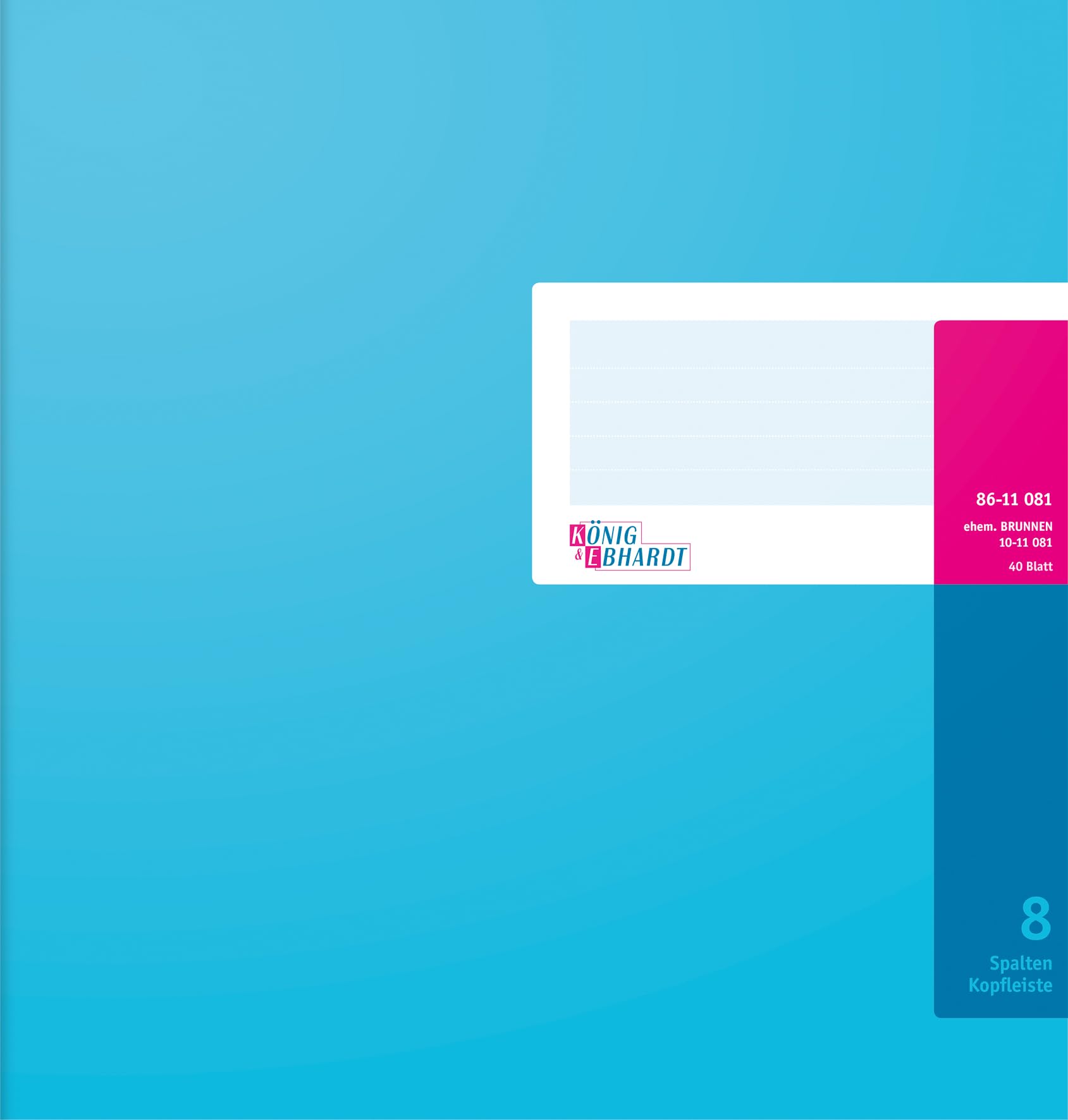 König & Ebhardt 8611081/Column Account Book (27,7x29,7 cm with Header, 8 Columns Plus Cards- (32 Units, 80g/m²; 40 Sheets Wire Binding)